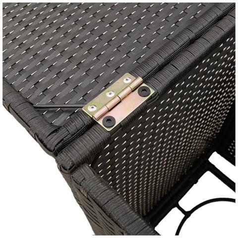 Tavolo Copri Serbatoio Propano Nero 40x40x60 cm in Polyrattan - Foto 9