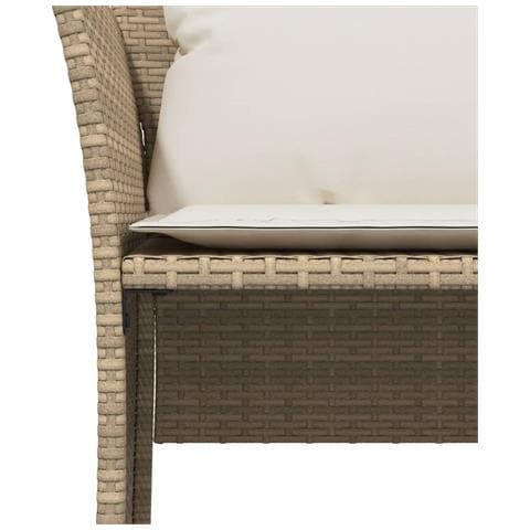 Sedia da Giardino con Poggiapiedi in Polyrattan Beige - Foto 9