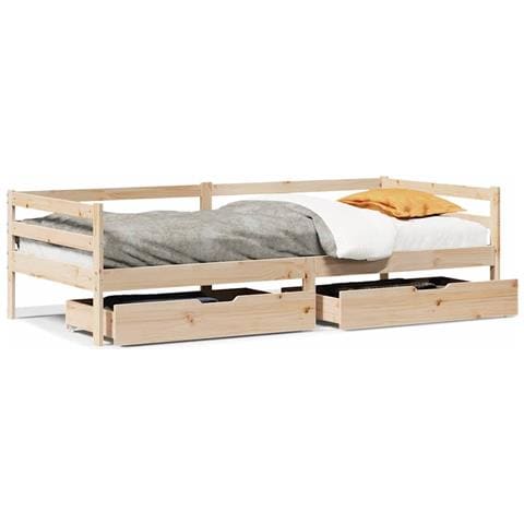 Dormeuse con Cassetti 80x200 cm in Legno Massello di Pino - Foto 1