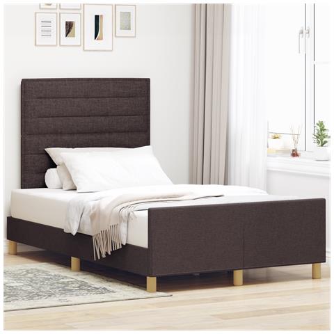 Struttura del Letto  Marrone Scuro 120x200 cm in Tessuto - Foto 2