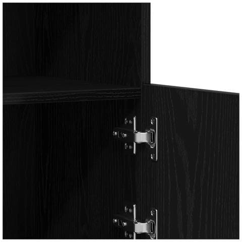 Credenza con Luci LED Rovere Nero 81x37x67 cm - Foto 9
