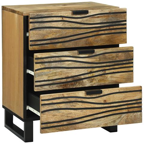 Mobile da comodino 50x33x60 cm Legno Massello Mango - Foto 2