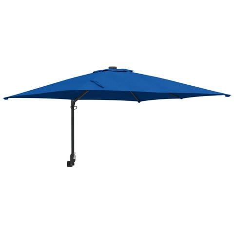 Ombrello da Patio Blu Azzurro Acciaio, Poliestere Grande - Foto 1