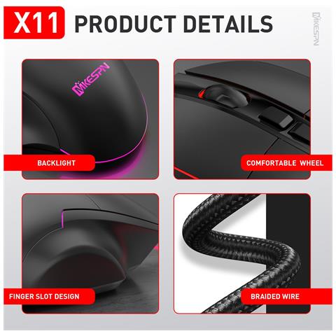 Mouse Da Gioco Cablato Rgb A 7 Pulsanti: Alta Precisione, Risposta Rapida E Illuminazione Personalizzabile - Foto 7