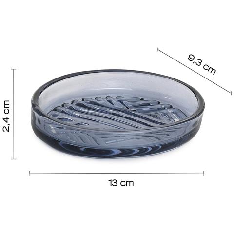 Portasapone D'appoggio In Vetro Cr11 Gedy Serie Corinne Blu - Foto 2