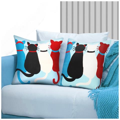 Set Di 2 Copricuscini Ricamati Art Orphia 45x45 Cm - Foto 2