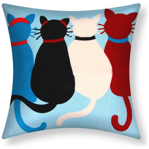 Set Di 2 Copricuscini Ricamati Art Orphia 45x45 Cm - Foto 1