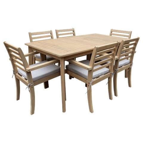 Set Di Mobili Da Giardino Acacia Similan 6 Posti - Cuscini Sabbia - Foto 1