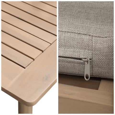 Set Di Mobili Da Giardino Acacia Similan 6 Posti - Cuscini Sabbia - Foto 10