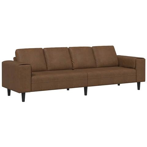 Set di divani Marrone Pelle scamosciata sintetica - Foto 1