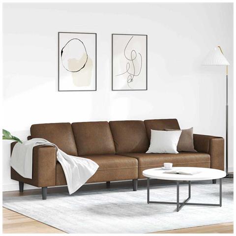 Set di divani Marrone Pelle scamosciata sintetica - Foto 2