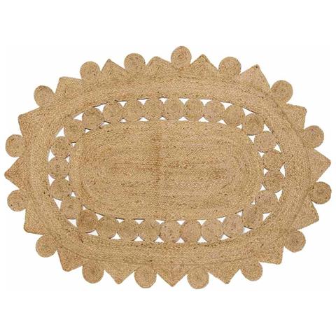 Tappeto Beige 100 x 152 cm Juta - Foto 1