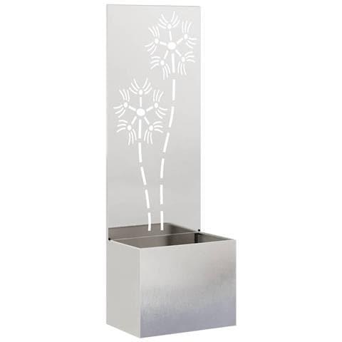 Vaso da Giardino con Pannello Decorativo Argento 50 x 140 cm - Foto 1