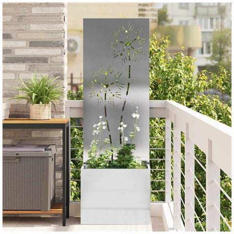 Vaso da Giardino con Pannello Decorativo Argento 50 x 140 cm - Foto 2