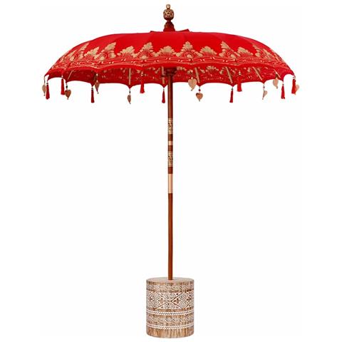 Parasol Balinese Rosso 180-190 cm Cotone, legno massello - Foto 1