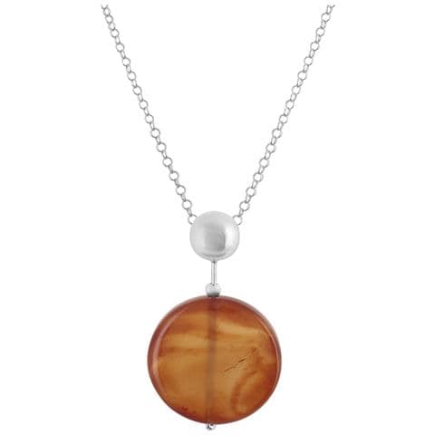 Girocollo In Argento Sterling 925 ""in My World"" Rosso Agatha - Foto 3