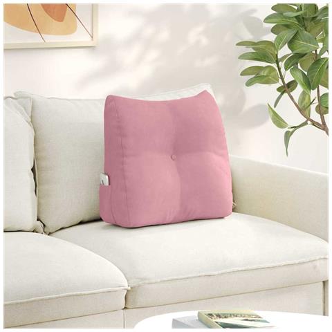 Cuscino per Schiena Rosa 45 x 24 x 50 cm Velluto - Foto 2