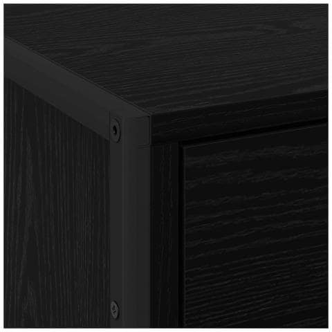 Comodino 2 pcs Rovere Nero 50 x 39.5 x 50 cm Legno multistrato - Foto 9