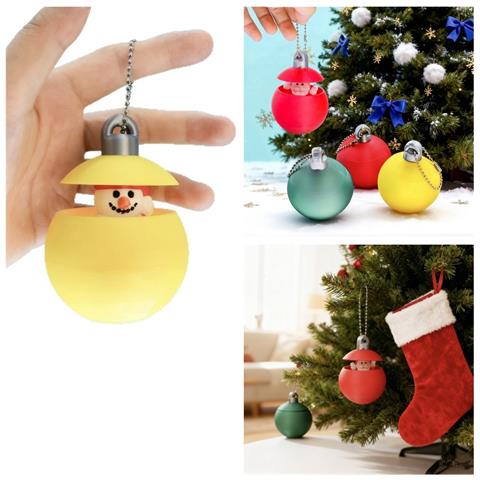 Festoso Ornamento Di Natale A Forma Di Pupazzo Di Neve - Decorazione Da Appendere In Plastica Per Feste Yellow - Foto 2