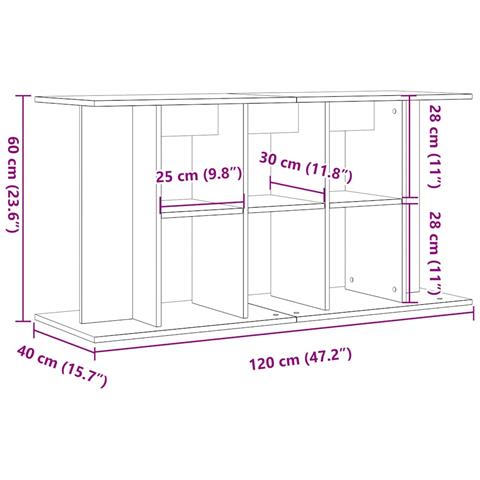 Supporto Acquario 120x40x60cm in Legno Multistrato Legno Antico - Foto 9