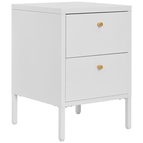 Comodino Dalby-bianco-metallo-40x40x60 Cm - Foto 2
