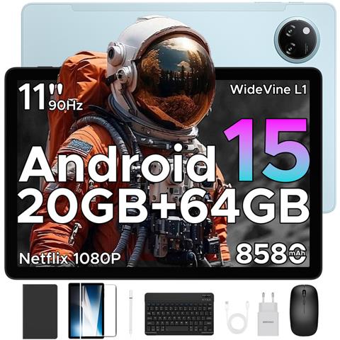 Tab A9+ Android 15 Tablet 11 Pollici, Con tastiera /stilo /custodia, 20GB (4+16) RAM+64GB / 2TB TF, 8580mAh, WiFi5, 1280 * 800 IPS, Gemini AI, 13MP+5MP, Tablet in Offerta Unisoc T7200 Octa Core /OTG /Face ID /Widevine L1/GPS - Foto 1