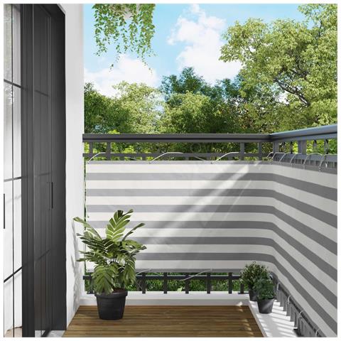 Schermo da balcone Grigio chiaro e bianco 100 x 1000 cm - Foto 2