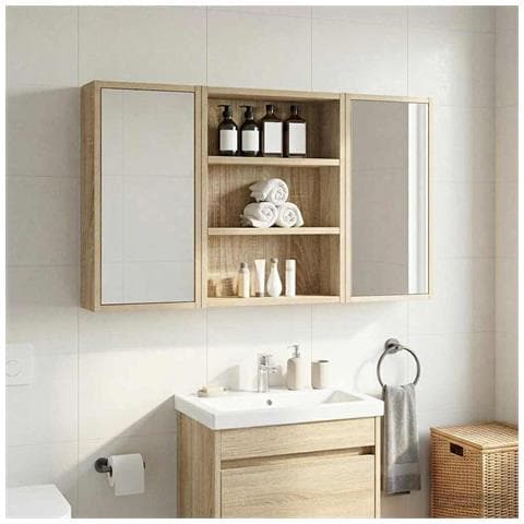 Armadio da bagno a muro Rovere Sonoma 40 x 10 x 50 cm - Foto 2