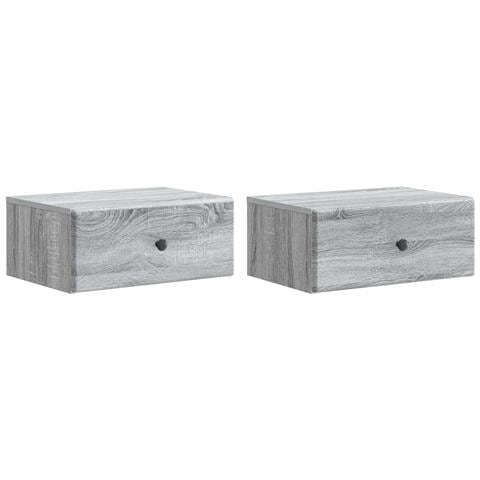 Mobiletto da notte a muro 2 pcs Grigio Sonoma 49 x 34,5 x 20 cm - Foto 1