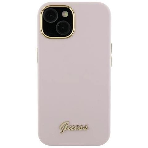 Indovina In Silicone Con Logo E Cornice In Metallo, Per Iphone 15 Pro Max - Rosa - Foto 1