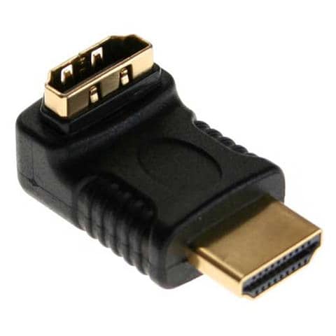 adattatore hdmi 19pin type-a maschio a hdmi 19pin type-a femmina angolato a 90 gradi verso lalto, pin dorati - Foto 1