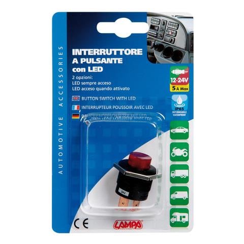 Interruttore Pulsante 12/24v Con Led Rosso - Foto 2