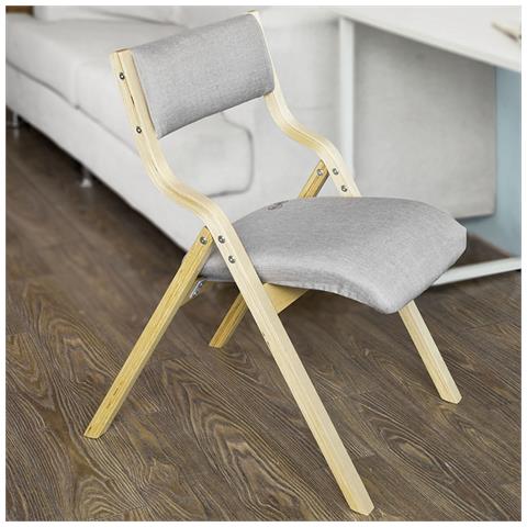 Sedia Pieghevole, stil Sedia, sedia Da Scrivania. In Betulla, grigio, Fst40-hg - Foto 1
