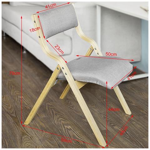 Sedia Pieghevole, stil Sedia, sedia Da Scrivania. In Betulla, grigio, Fst40-hg - Foto 2