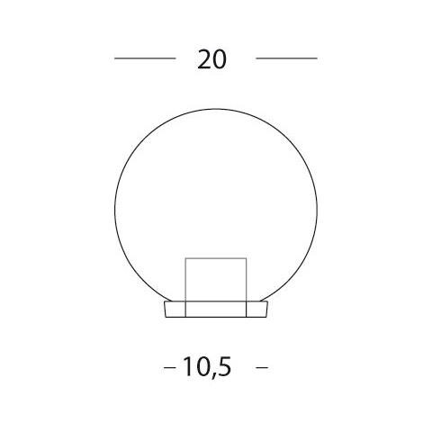 Lampada Testa Palo A Sfera Opale Diametro 20cm Colore Nero Per Esterno Linea Globo - Foto 2