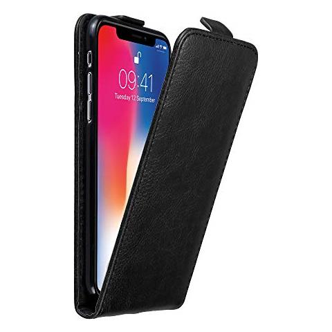 Custodia Compatibile Con Apple Iphone X / Xs In Nero Di Notte - Coperchio Protettivo In Design Flip Con Chiusura Magnetica - Foto 1