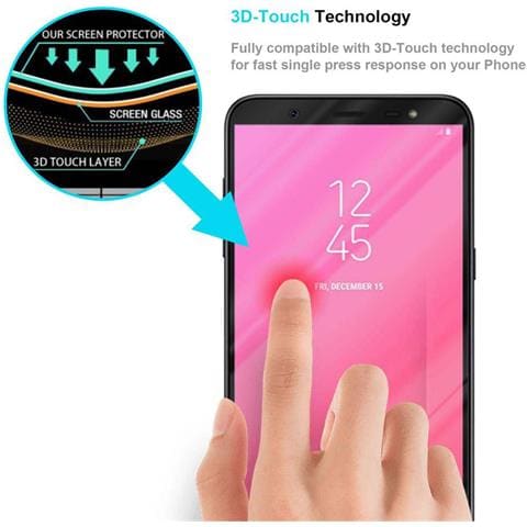 Pellicola Armatura A Schermo Intero Compatibile Con Samsung Galaxy J8 2018 In Trasparente Con Nero - Vetro Temperato (tempered) Di Protezione Del Display In Durezza 9h Con 3d Touch - Foto 8