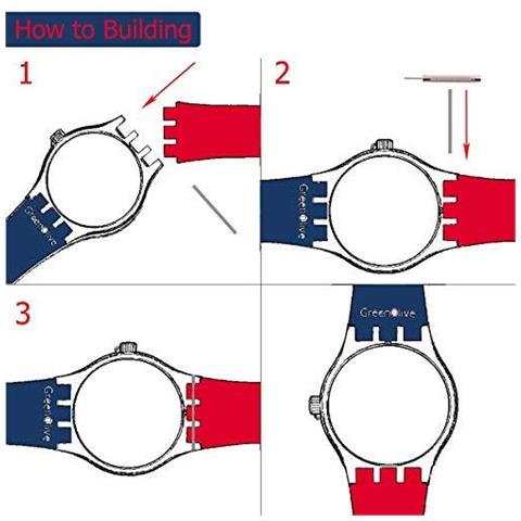 Sostituzione Impermeabile Gomma Di Silicone Del Cinturino Di Vigilanza Il Cinturino Per Swatch (17 Millimetri 19 Millimetri 20mm) (19 Mm Blu) - Foto 4