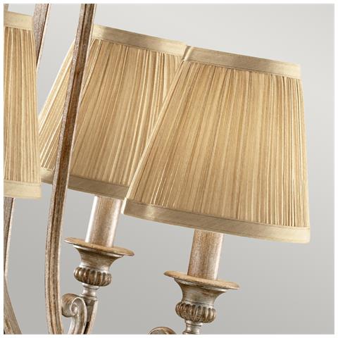 Lampadario A 5 Luci Multibraccio Finitura Argento Sabbia, Attacco E14 - Foto 6