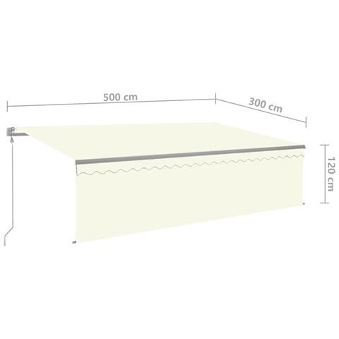 Tenda Retrattile Automatica con Parasole 5x3m Crema - Foto 8
