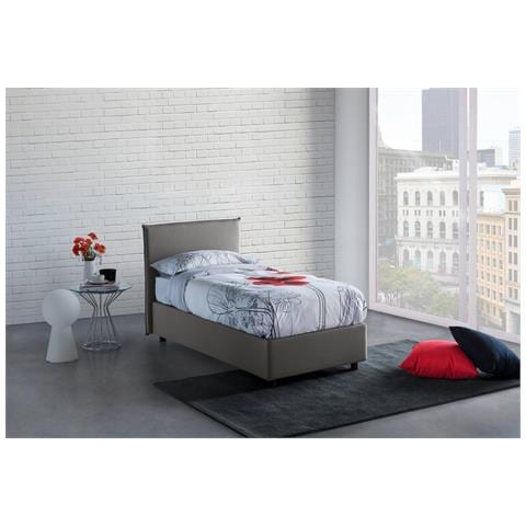 TALAMO ITALIA Letto Singolo Cira Letto Contenitore Con Rivestimento In Tessuto 100% Made In Italy Apertura Frontale Adatto Per Materasso Cm 90x200 Grigio TALAMO ITALIA Letto Singolo Cira Letto Contenitore Con Rivestimento In Tessuto 100% Made In Italy Apertura Frontale Adatto Per Materasso Cm 90x200 Grigio