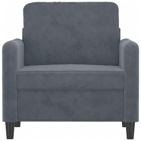 Poltrona Grigio Scuro 60 Cm Velluto - Foto 3