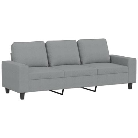 Divano A 3 Posti Grigio Chiaro 180 Cm In Tessuto - Foto 2