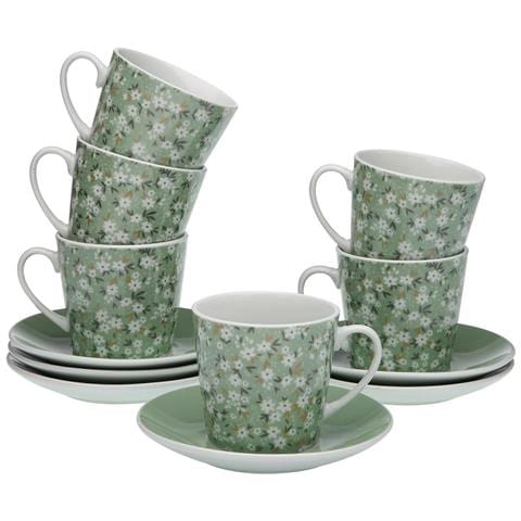 Set Di Tazze Da Caffè Fiori 6 Unità Porcellana - Foto 1