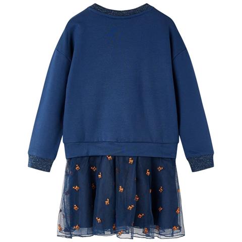 Abito Da Bambina A Maniche Lunghe Blu Marino 92 - Foto 2