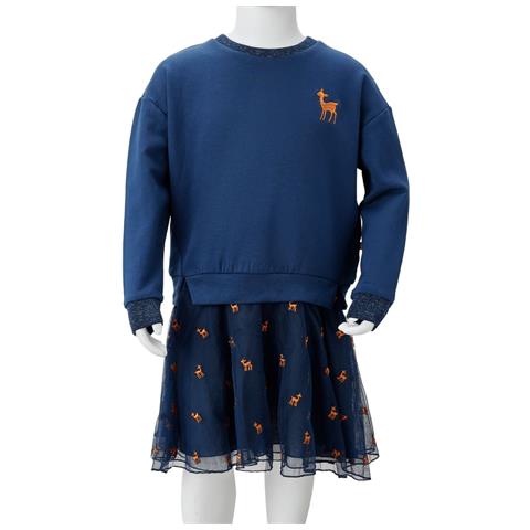 Abito Da Bambina A Maniche Lunghe Blu Marino 92 - Foto 8