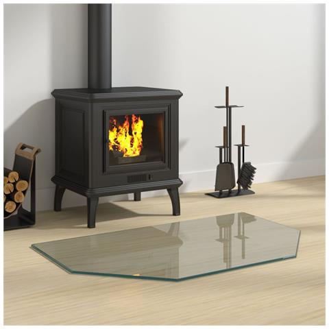 Lastra In Vetro Per Caminetto Esagonale 80x50 Cm - Foto 1