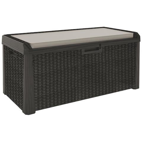 Baule In Resina Cassapanca Multiuso Con Cuscino Da Esterno 147x72x65 Santorini Plus - Foto 1