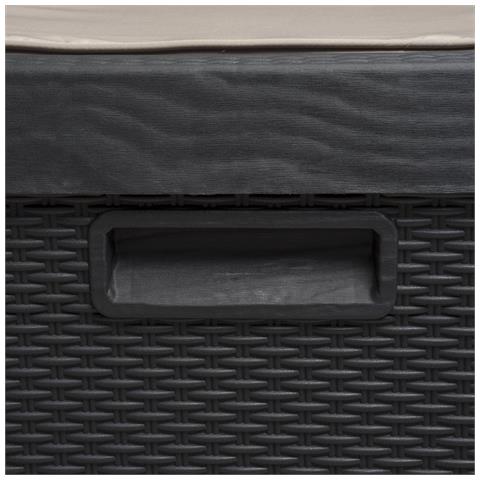 Baule In Resina Cassapanca Multiuso Con Cuscino Da Esterno 147x72x65 Santorini Plus - Foto 2