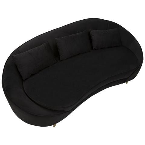 Divano 3 Posti Oslo Concuscini  Nero Cm 185x84x68 - Foto 2